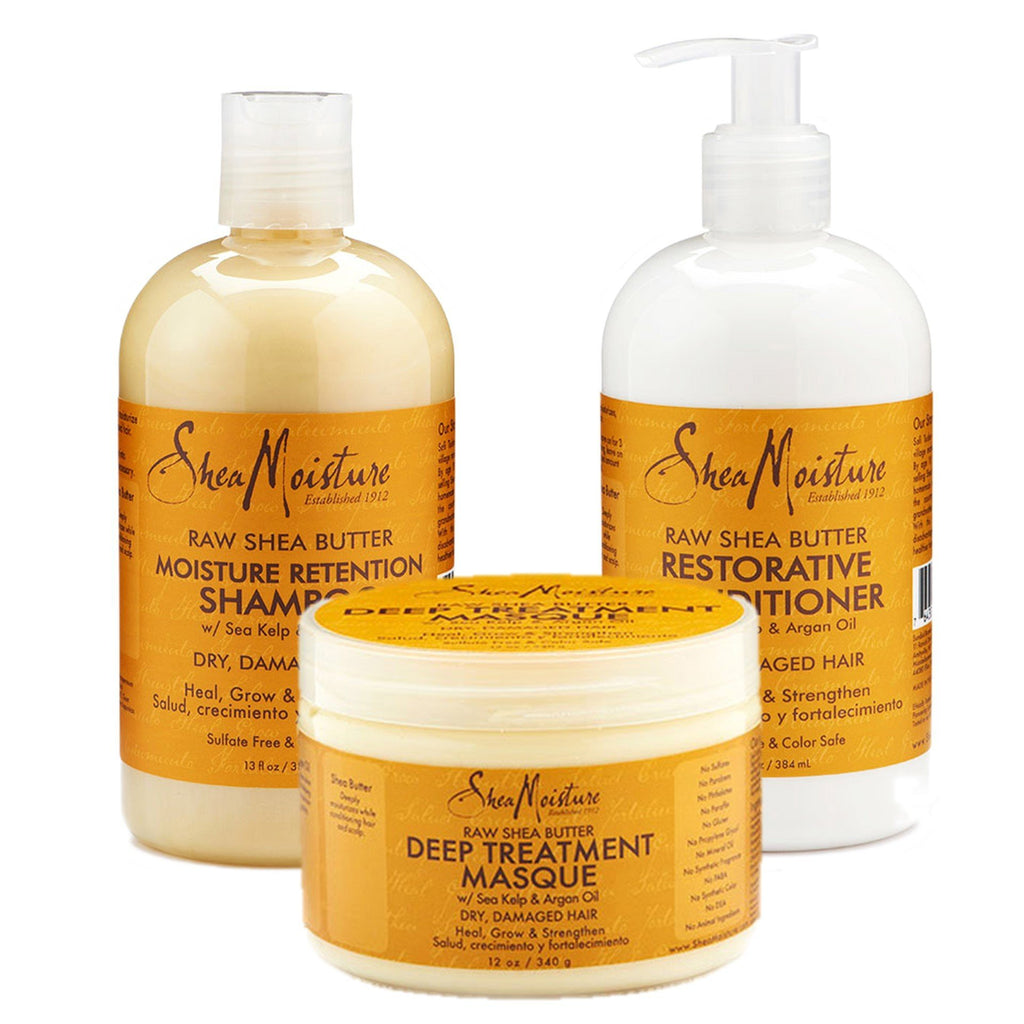 Shea Moisture Raw Shea Butter Combination Set for Dry, Damaged Hair,SheaMoisture,OxKom