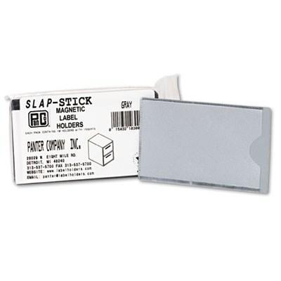 Slap-Stick Magnetic Label Holders, Side Load, 4-1/4 x 2-1/2, Gray,,PANTER COMPANY,OxKom