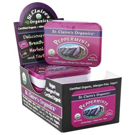 St Claire's Organic Peppermints Display Case -  - 1.5 oz,ST CLAIRE'S,OxKom