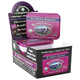 St Claire's Organic Peppermints Display Case -  - 1.5 oz,ST CLAIRE'S,OxKom