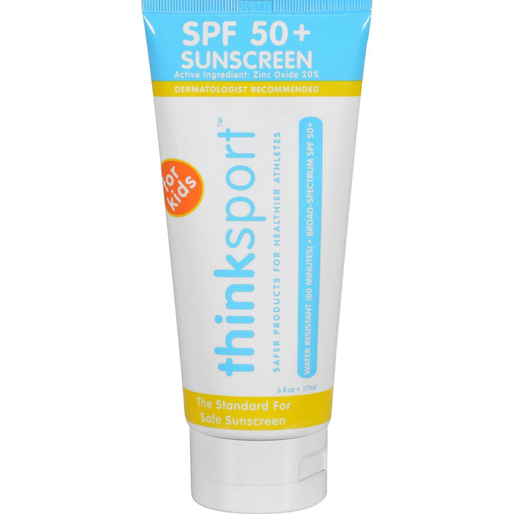 Thinksport Sunscreen - Safe - Kids - SPF 50 Plus - Family Size - 6 oz,THINKSPORT,OxKom
