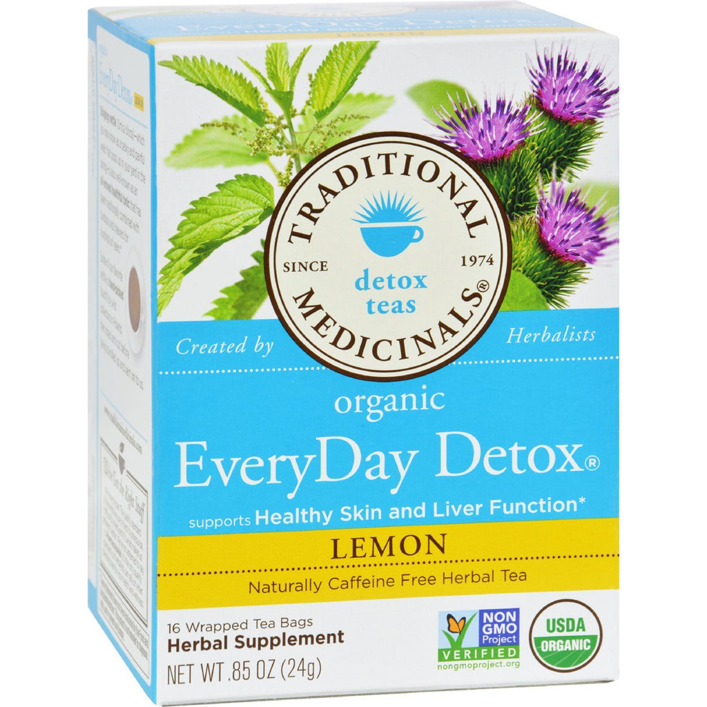 Traditional Medicinals Lemon EveryDay Detox Herbal Tea - 16 Tea Bags -,TRADITIONAL MEDICINALS,OxKom